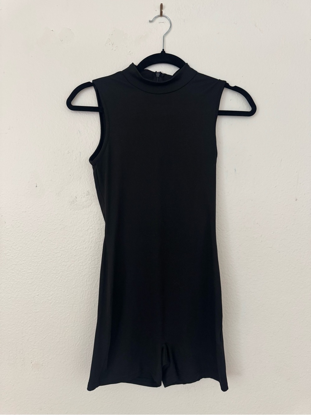 Sleeveless Black Mock Neck Romper